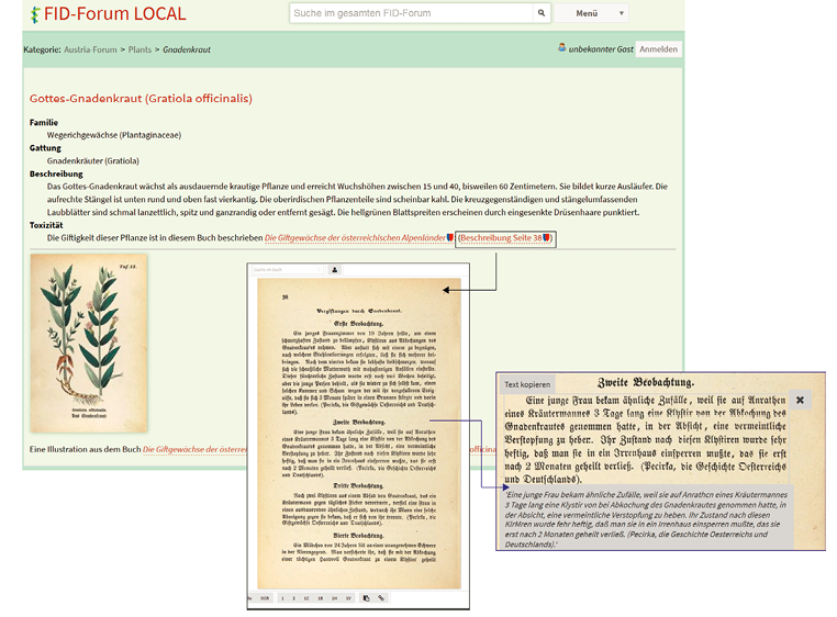 Abbildung 10: Verknüpfung verschiedener Informationen im FID-Forum