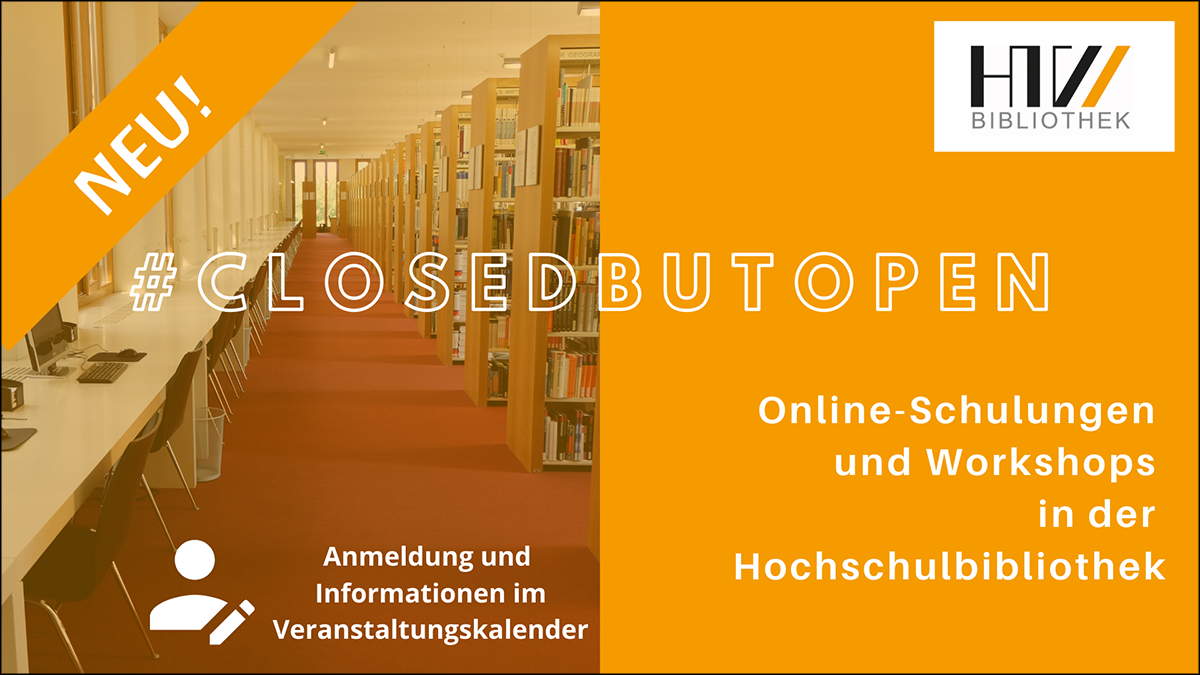 Abbildung 3: Werbung Web-Seminare in der Hochschulbibliothek