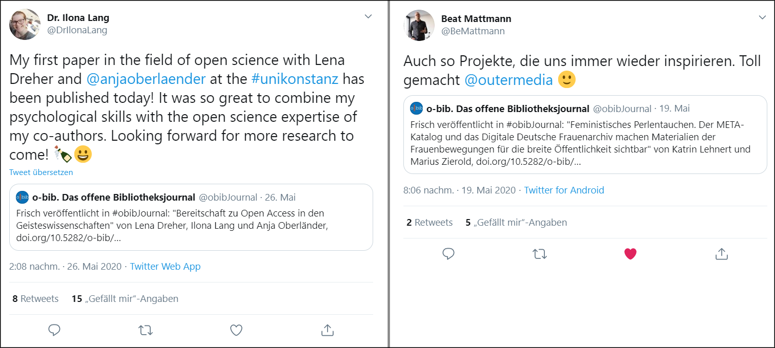 Abb. 3: Beispiele für Retweets