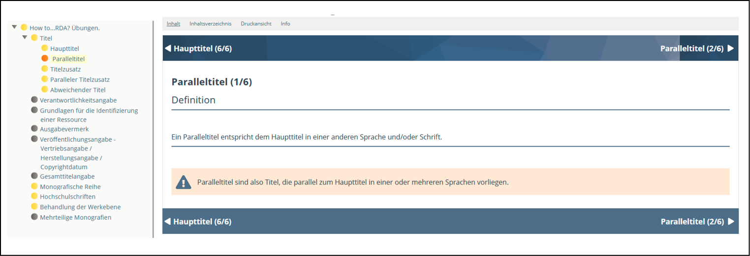 Abb. 4: Definition des Paralleltitels im ILIAS-Übungsmodul