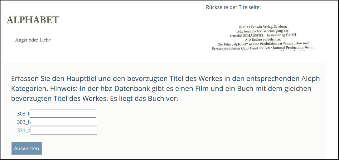 Abb. 10: Übungsaufgabe zur Werkebene