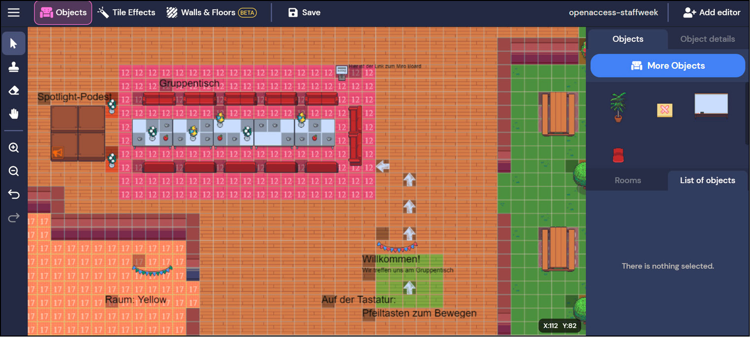 Abbildung 2: Überblick Map Maker gather.town.